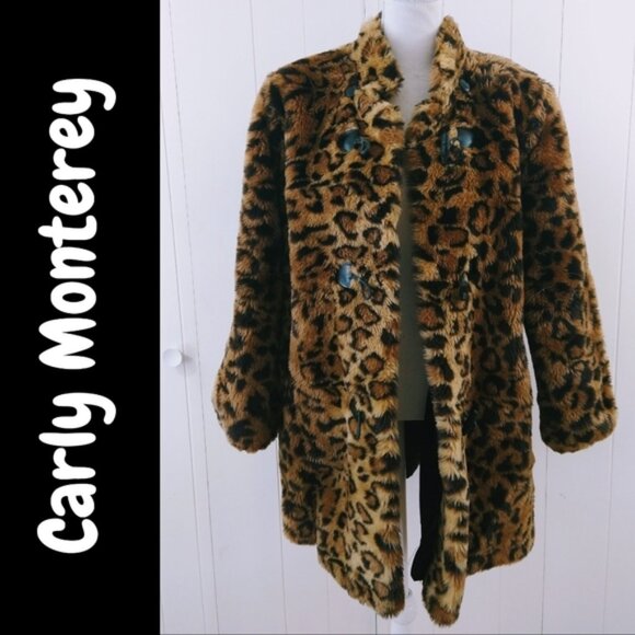 Vintage leopard faux fur jacket - Picture 1 of 8